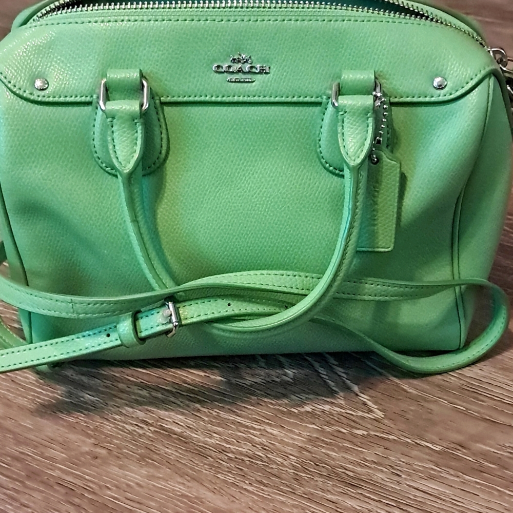 Green Coach shoulder bag